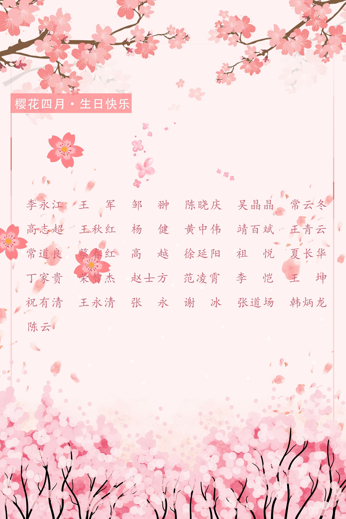 【生日祝福】恭祝04月生日的員工生日快樂！