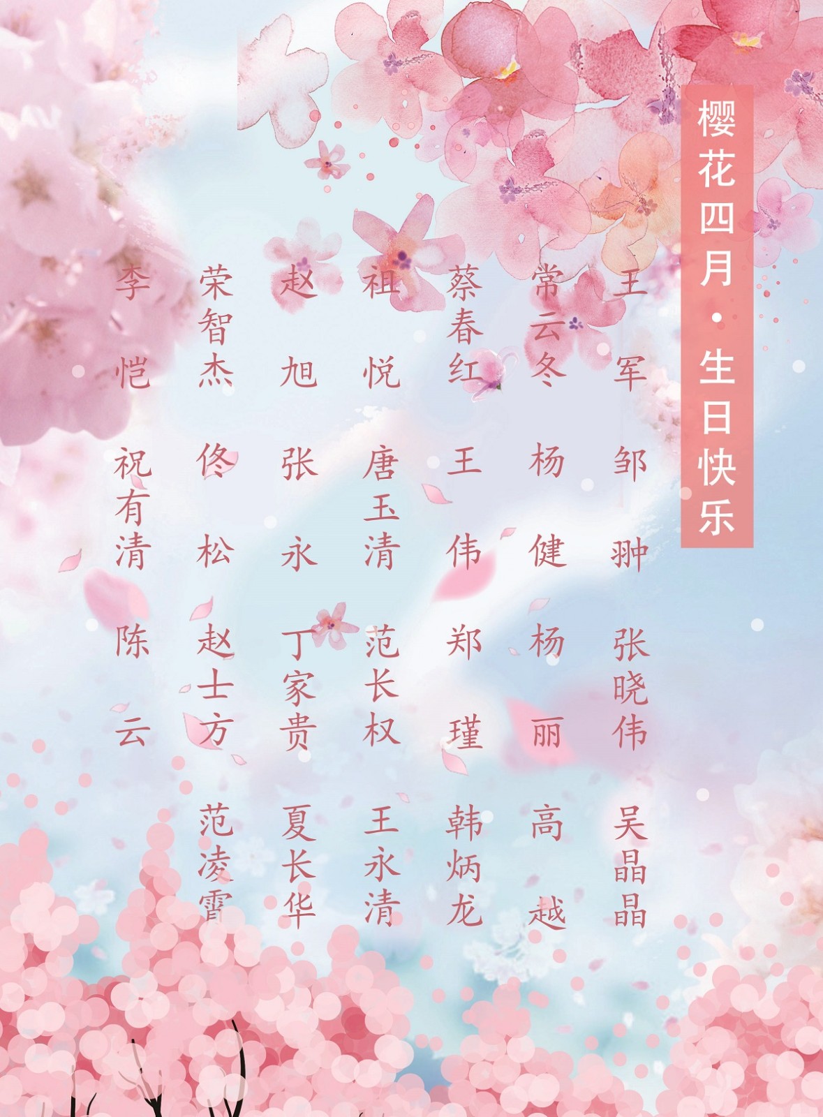 【生日祝?！抗ё?4月生日的員工生日快樂！